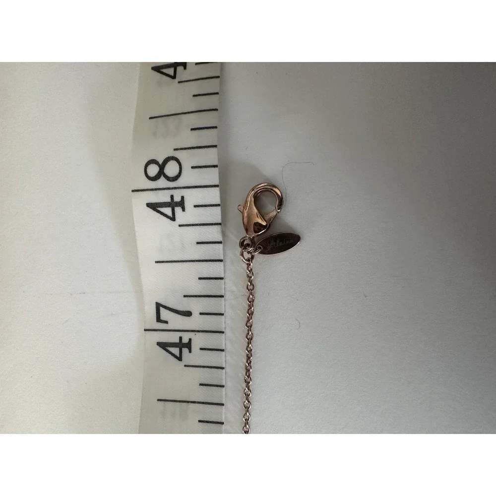 Alainn Long Bezel Necklace‎ Rose Gold Color Cubic Zirconias 48